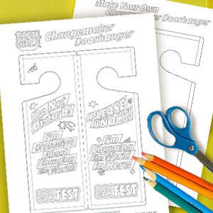 Thumbnail illustration of the doorhanger activity print outs