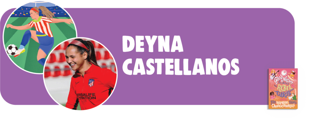 Header of Deyna Castellanos with photograph and illustration