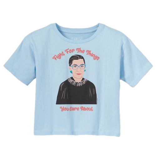 Kids&#8217; Ruth Bader Ginsburg Short-Sleeve Cropped T-Shirt