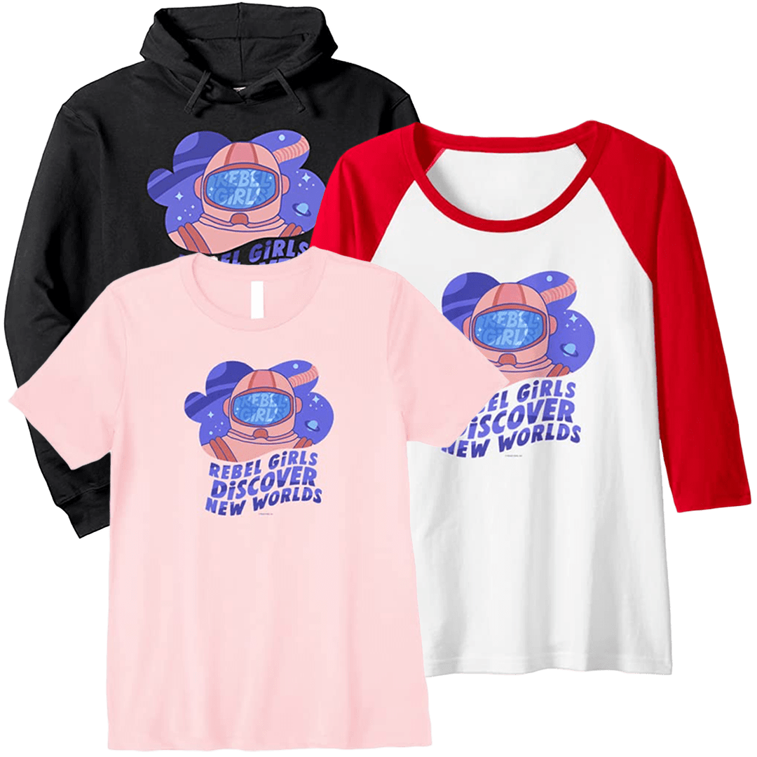 “Rebel Girls Discover New Worlds” Tops and Tees - thumbnail no 1