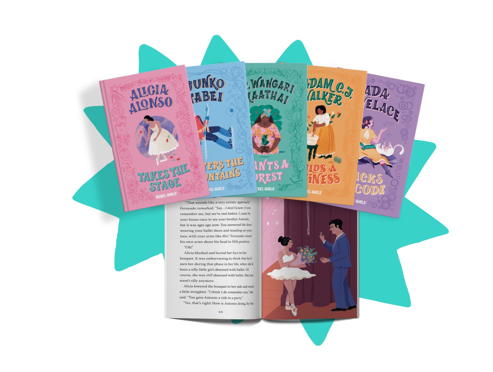 <p>From the creators of the bestselling Good Night Stories for Rebel Girls series comes an irresistible collection of five chapter books about the real lives of five extraordinary women throughout history.</p>
<p>This gorgeous hardcover boxed set is the perfect gift to inspire any young reader. It contains five individual, historical fiction chapter books, each exploring the life and times of an extraordinary woman in global history.</p>
<p>Readers will meet Ada Lovelace — a nineteenth-century pioneer in computer science, Madam C. J. Walker — an early leader in the African American beauty industry, Dr. Wangari Maathai — an environmental warrior and Nobel Peace Prize winner from Kenya, Junko Tabei — a champion in mountaineering who became the first woman to summit Mount Everest, and Alicia Alonso — a prima ballerina and remarkable creator in the world of dance.</p>
<p>Each stunningly designed chapter book features at least ten full-color illustrations from a female artist, as well as bonus activities in the backmatter to encourage kids to explore the various fields in which each of these women thrived.</p>
