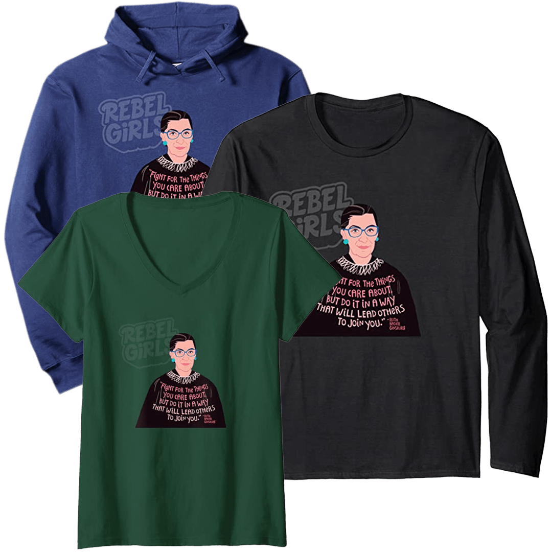 Ruth Bader Ginsburg &#8220;Fight and Lead&#8221; Tops and Tees