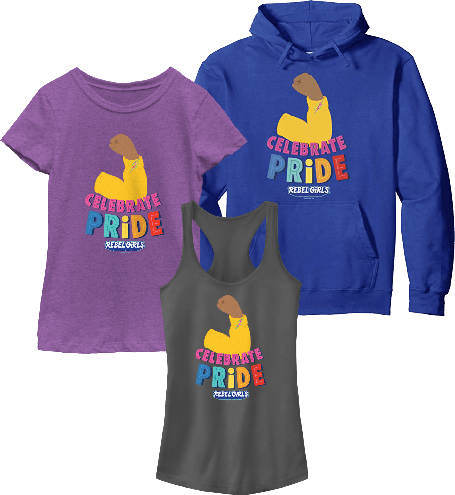Pride &#8220;Celebrate&#8221; Power Arm Tops &#038; Tees